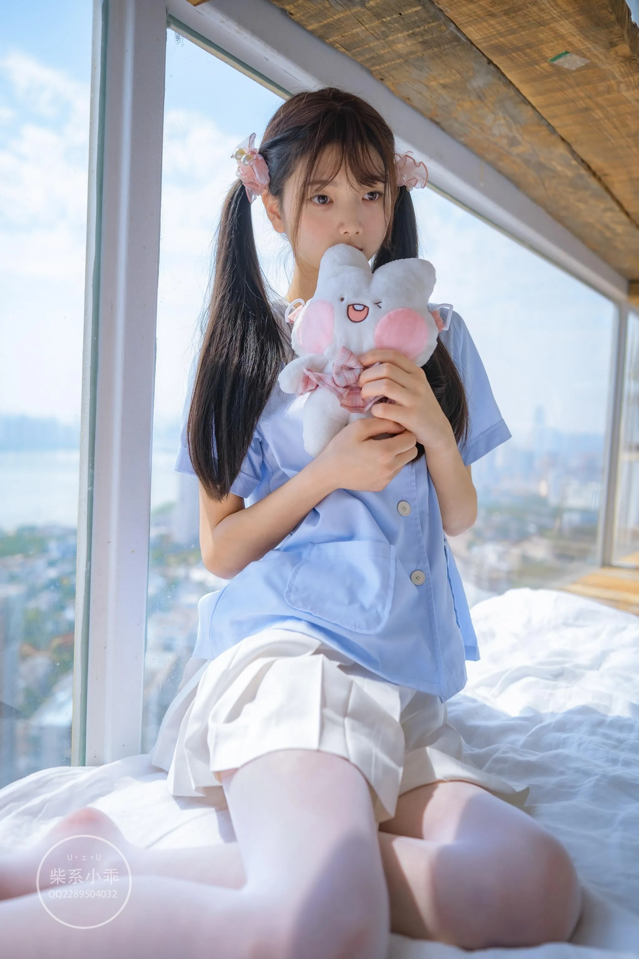 稚乖画册 – NO.01 晴空01 白丝双马尾jk [79P]插图3
